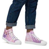 Image 1 of Beautiful Pink Baphomet Goat Watercolor Men’s High Top Canvas Shoes