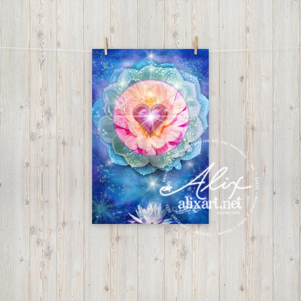 Image of Cosmic Lotus Heart Poster