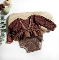 Image 3 of Newborn girls bodysuit | Lara | brown