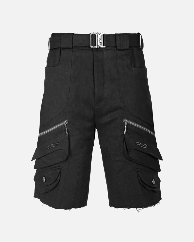 Image of KRYSVINCZI - Denim Cargo Shorts Black