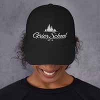 Image 1 of baseball hat with white embroidery of Grier logo