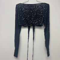 Image 6 of silk + sequin wrap top