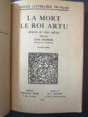 La Mort, Le Roi Artu, Roman du XIIIEME siecle, réimpression de 1964.