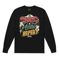 Image 1 of "Skate Paint Repeat" Heavyweight long-sleeve - Skrrt Griptape