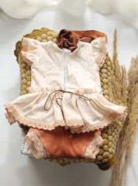 Image 3 of Photo prop - Newborn girls photography body-dress - Kailey - rusty orange