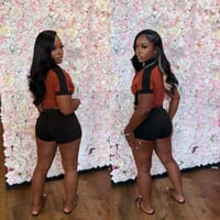 Image 1 of motorsport black/brown combo shorts set