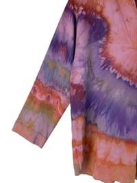 Image 3 of ♻️ UPCYCLED S Uniqlo Collar Blouse in Agate Watercolor Ice Dye