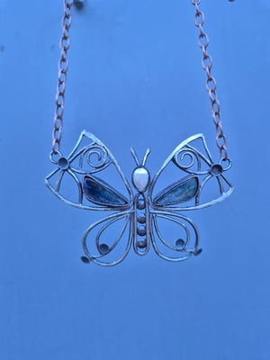 Butterfly necklace with kyanite