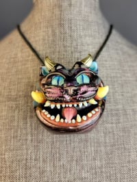 Image 3 of Electrumagenta Oni Cat Pendant # 3