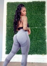 Image 3 of High waist squat proof leggings (charcoal grey)