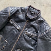 Image 2 of LEATHER CONTRAST BIKER JACKET