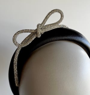 Image of Black headband w diamanté bow