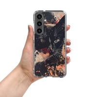 Image 5 of Beautiful Black Cat Splatter Painting Clear Case for Samsung®