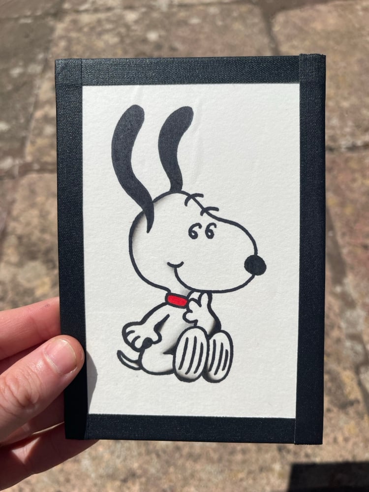 Image of “Cheeky” snoopy 6x4 tape framed original 