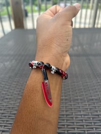 Image 3 of Men Halloween bracelets with knife charm 