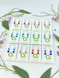 Image 2 of Set 3 párů circle mini silver&color mirror