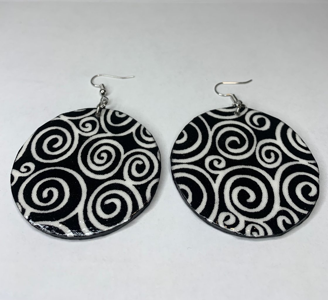 Image of "Creativity in Black & White" Circle Earrings
