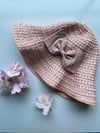 Rose and Peach Ribbon Sun Hat with Bow 