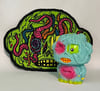 Zom vinyl figure and embroidered patch