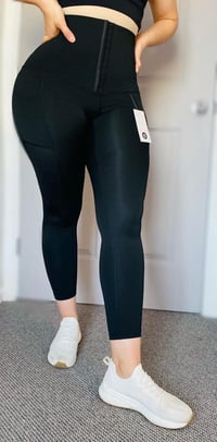 Image 4 of Black leggings w/ waist trainer