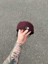 Image 5 of TRI TONE MAROON TORONTO BLUE JAYS CUSTOM FITTED CAP