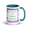 Chinese Wisteria and Peach Irises Garden Mug 