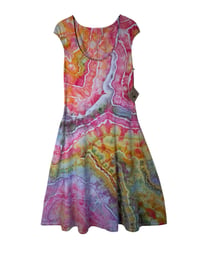Image 2 of M Stretch Knit Fit and Flare Midi Dress in Euphoria Geode Ice Dye