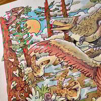 Image 3 of Raptors After The Rain Original Artwork