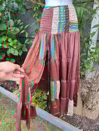 Image 1 of Zara Split Skirt- Jade Green and Brown