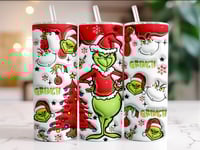 3D inflated Red Christmas Tumbler 