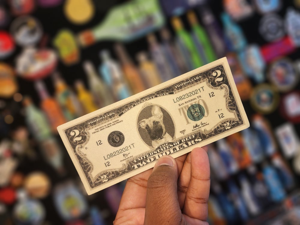 Image of Reef 2 dollar bill "LT"