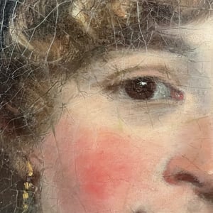 Image of Late 18thC. Scottish, Oil Painting, 'Lady with Blue Shawl.'