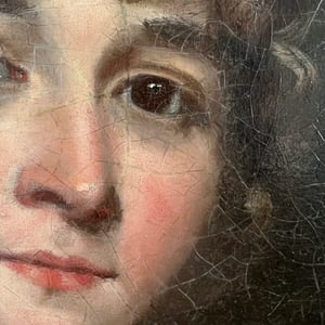 Image of Late 18thC. Scottish, Oil Painting, 'Lady with Blue Shawl.'