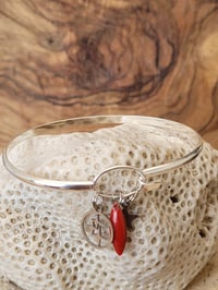 Image 1 of Bracelet laiton plaqué argent rouge étoile 