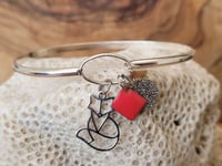 Image 2 of Bracelet laiton plaqué émail argent renard rouge 