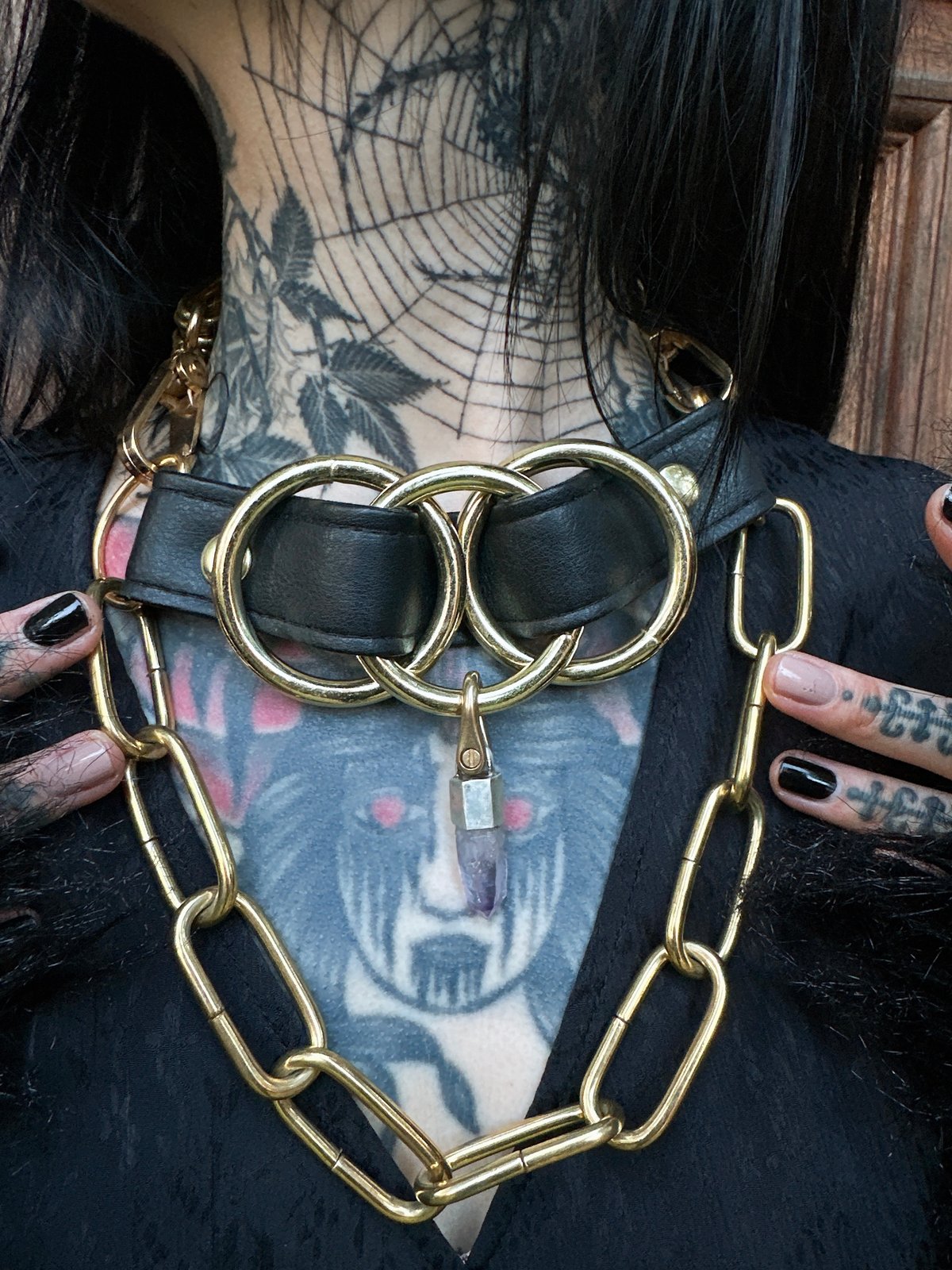 veracruz Amethyst and chain Infinity necklace 