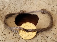Image 3 of Bracelet ancienne monnaie plaqué or  5 centimes  Belge  " Royaume de Belgique "