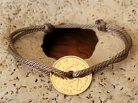 Image 4 of Bracelet ancienne monnaie plaqué or  5 centimes  Belge  " Royaume de Belgique "