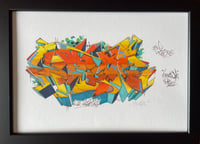 A4 print - "Sprog" with orange, yellows and blue