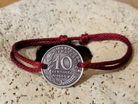 Image 4 of Bracelet ancienne monnaie Française plaqué argent 10 centimes France 