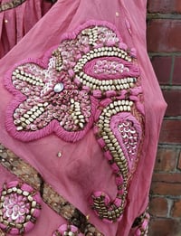 Image 7 of Sienna glitter wrap dress Pink heavily jewelled 
