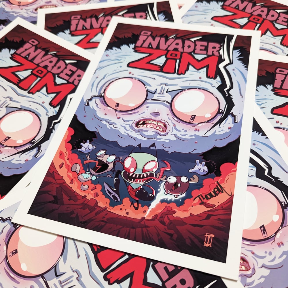 Image of INVADER ZIM Big Head Dib Giclee Print (signed)