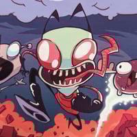 Image 2 of INVADER ZIM Big Head Dib Giclee Print (signed)