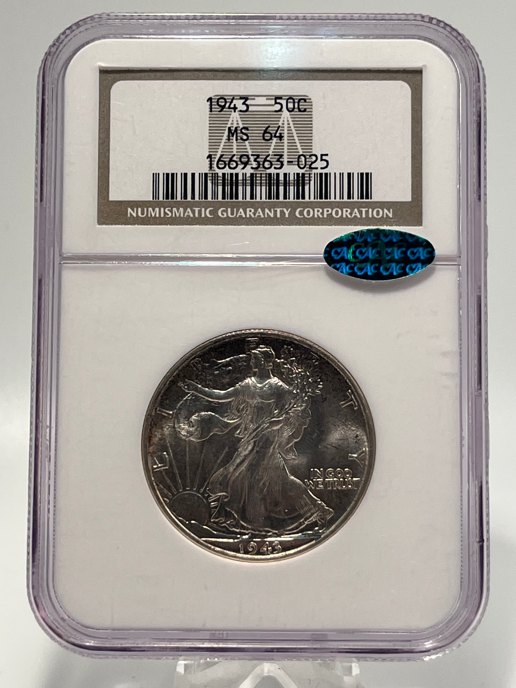 1943 Walking Liberty MS64 NGC CAC | Old Fort Coin Exchange