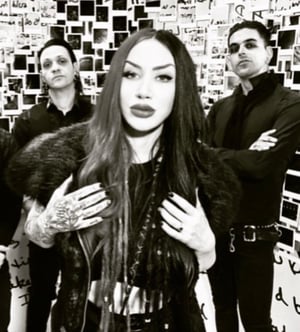 Image of GUESS fur lined pleather moto vest