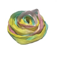 Image 3 of 10YD.  KALEIDOSCOPE  HAND DYED RECYCLED SARI SILK RIBBON BUNDLES by COLOR KISSED SILK
