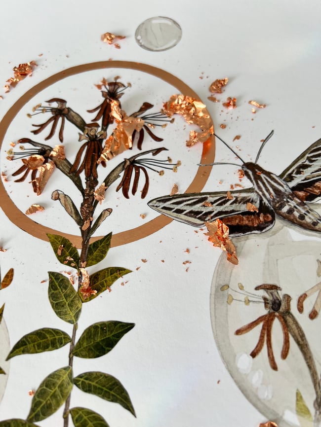 Terma - Limited edition hand-gilded copper leaf print