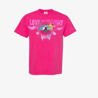 Love and Light organic cotton tee shirt Safety Pink