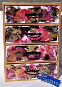 Hand painted Chest with drawers to store jewelry (top layer of resin).