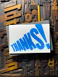 Image 8 of Thanks! | Typographic Letterpress Card | Fluorescent Blue